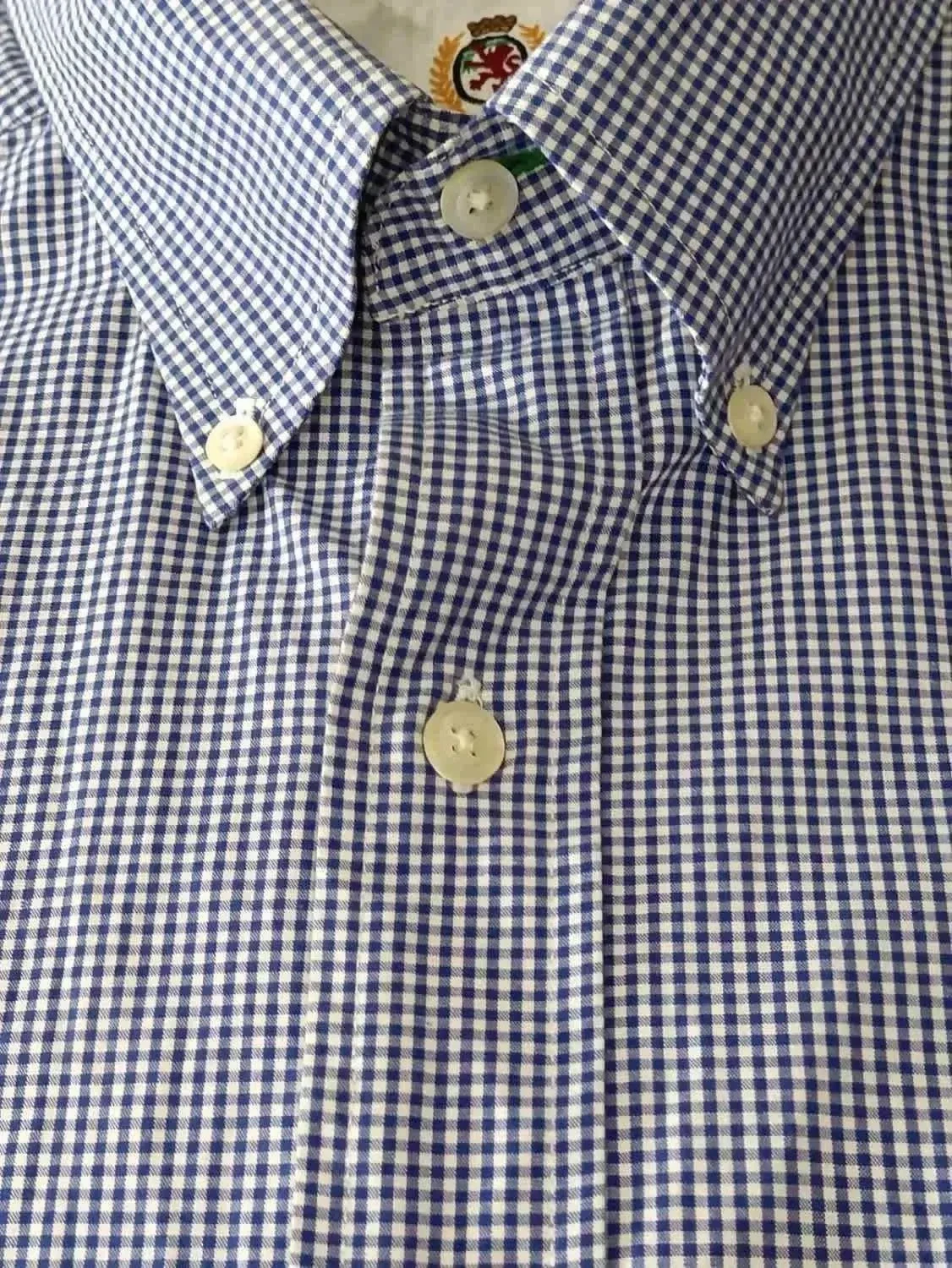 Vintage Tommy Hilfiger blue and white checkered shirt Size 16 1/2 35 – photo 8
